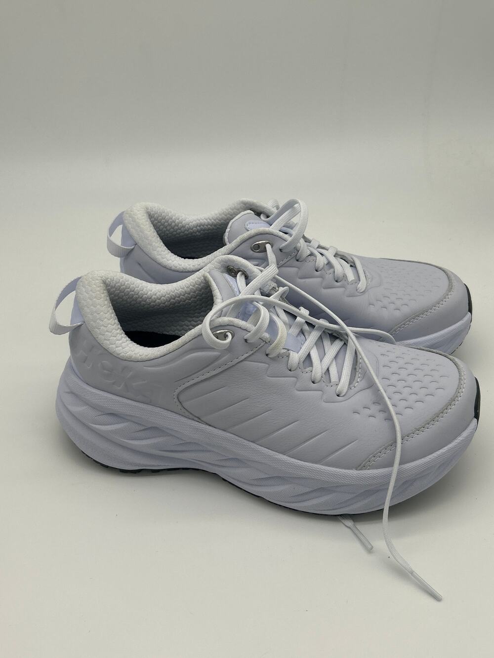 HOKA One One Bondi SR Women’s Size 8 White Leather Slip Resistant Work Shoes